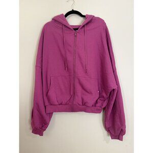 NWT Popflex Womens Oversized Full Zip Cloud Hoodie Pink Purple Size M L $70 [jb]